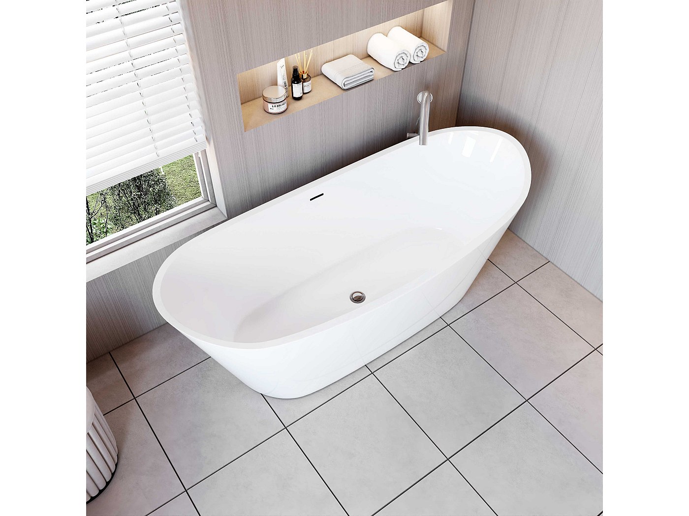 Drain et trop-plein pour baignoire autoportante Victoria Albert avec boîtier d'installation sur plancher
