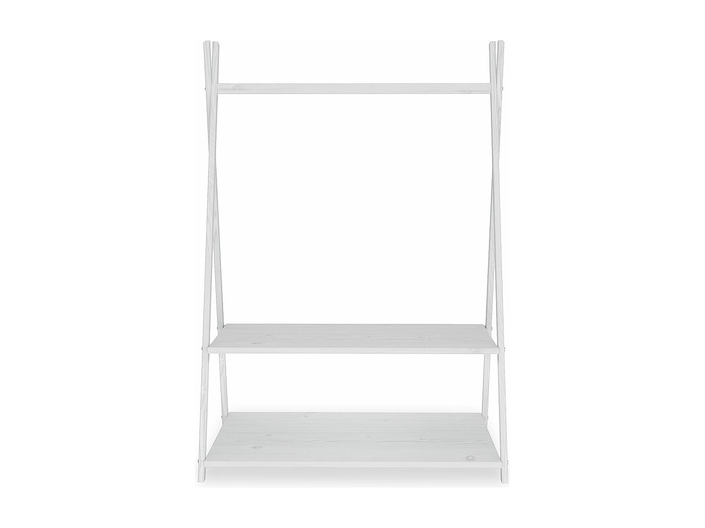 Armoire Poupée Bois Miniflowers - Avec Tringle, 3 Cintres & Étagères, Style Rotin Élégant