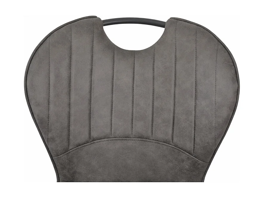 Lot 2 chaises en microfibre gris effet vieilli pieds métal - WILLY 2