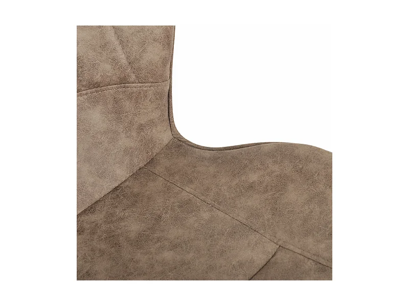 Lot 2 chaises en microfibre taupe effet vieilli pieds métal - WILLY 2