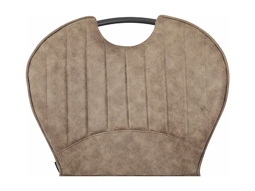 Lot 2 chaises en microfibre taupe effet vieilli pieds métal - WILLY 2