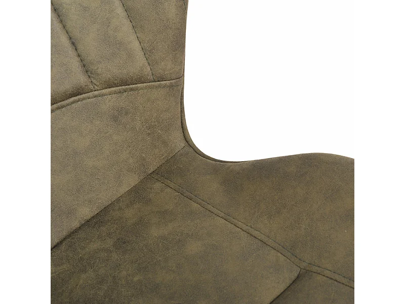 Lot 2 chaises en microfibre vert effet vieilli pieds métal - WILLY 2