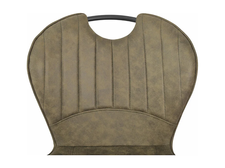 Lot 2 chaises en microfibre vert effet vieilli pieds métal - WILLY 2