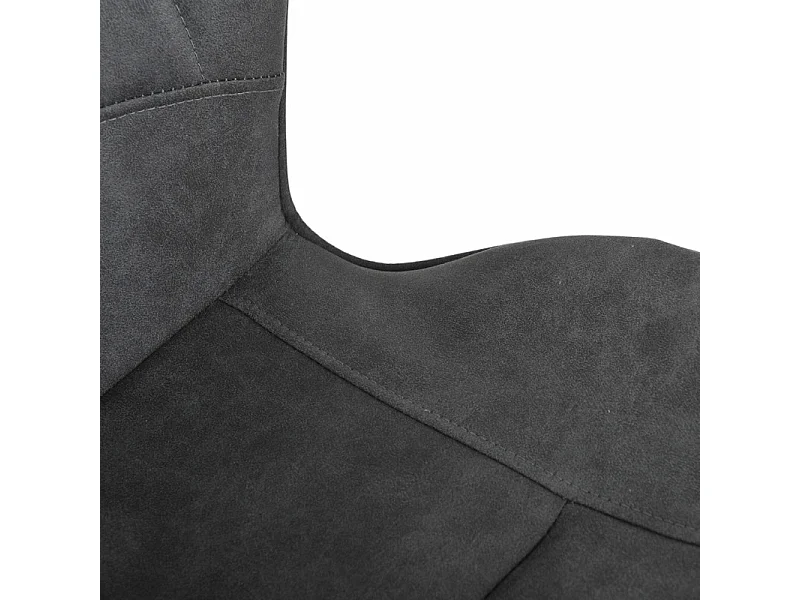 Lot 2 chaises microfibre gris anthracite vieilli pieds métal - WILLY 2