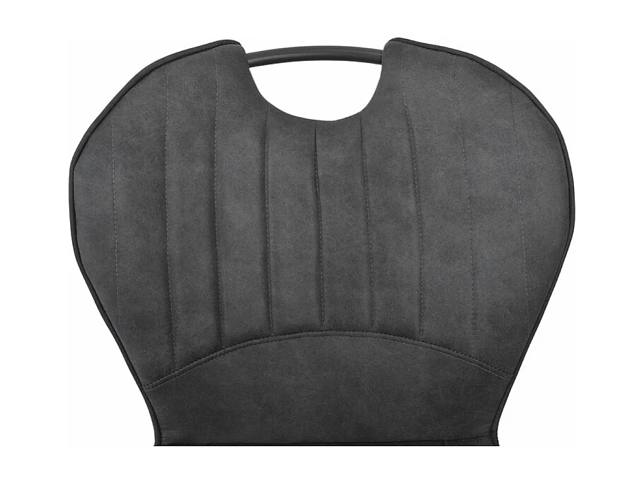 Lot 2 chaises microfibre gris anthracite vieilli pieds métal - WILLY 2