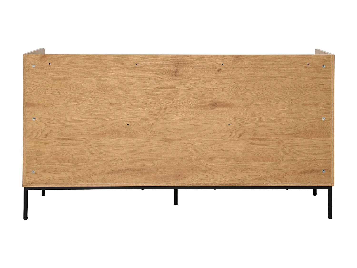 Buffet 2 portes et 3 tiroirs en acier et MDF décor mélaminé beige