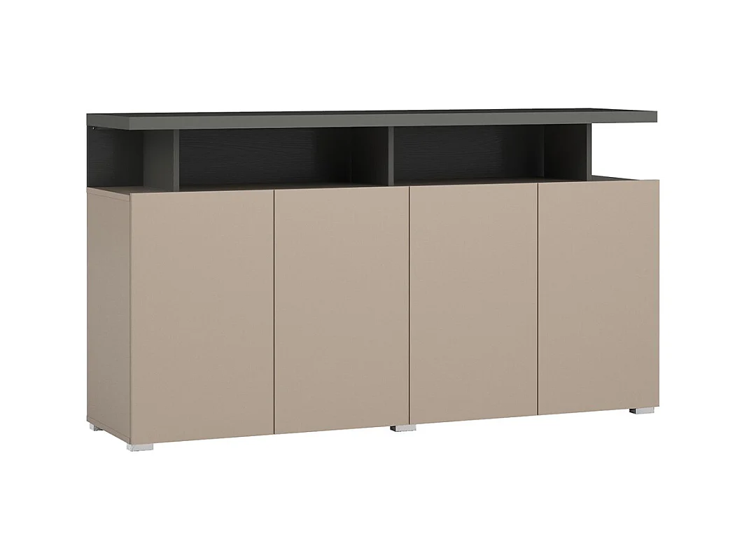 Buffet 4 portes Opio Taupe et Anthracite
