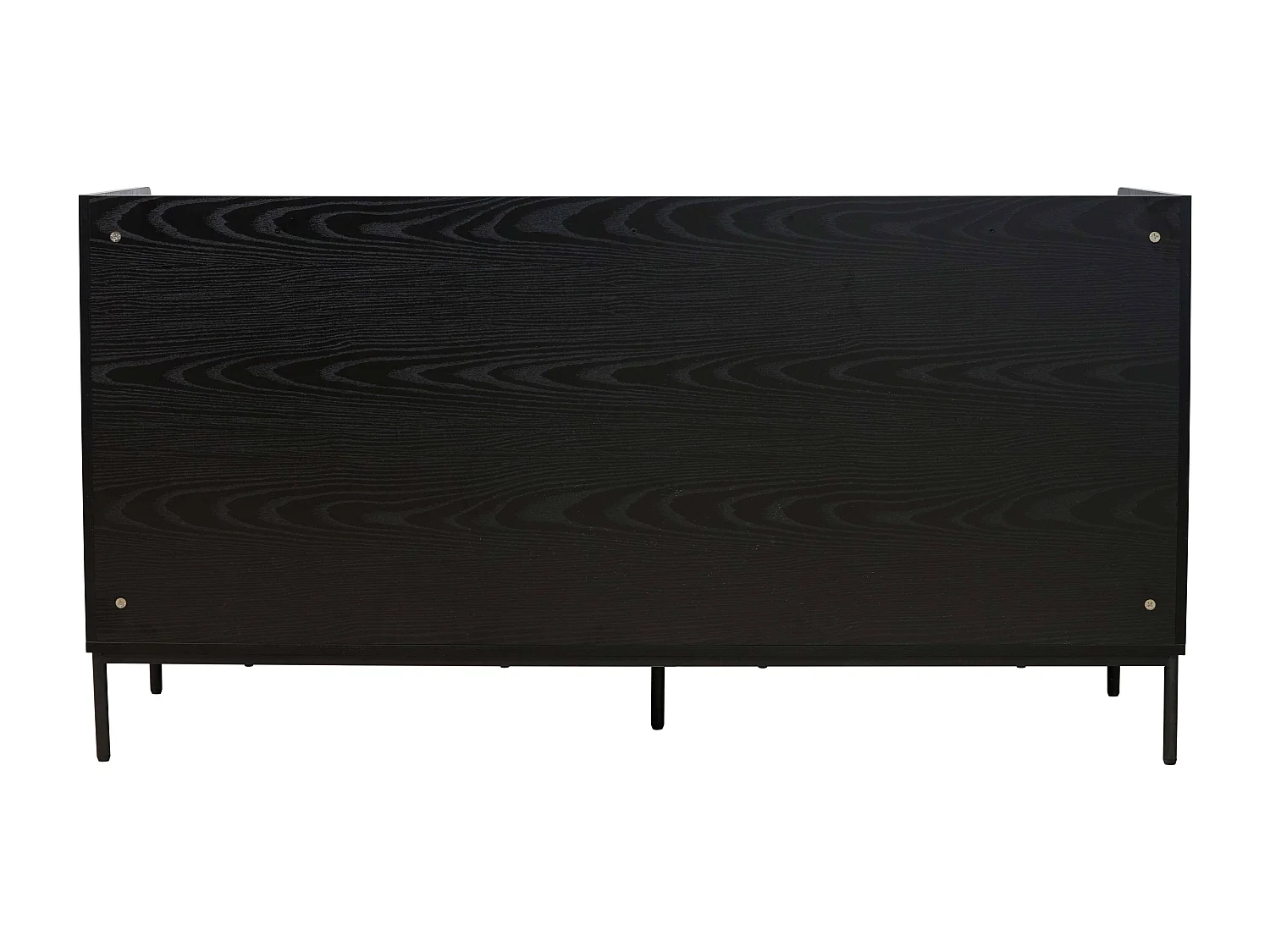 Buffet 2 portes et 3 tiroirs en acier et MDF décor mélaminé noir