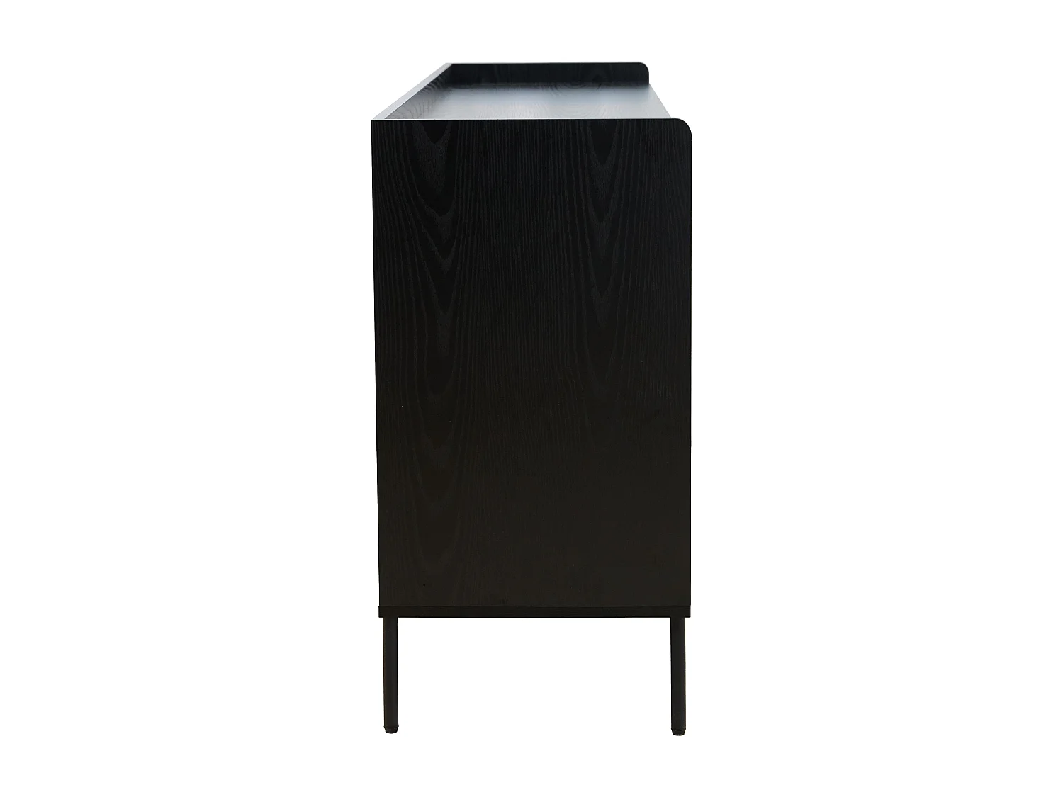 Buffet 2 portes et 3 tiroirs en acier et MDF décor mélaminé noir