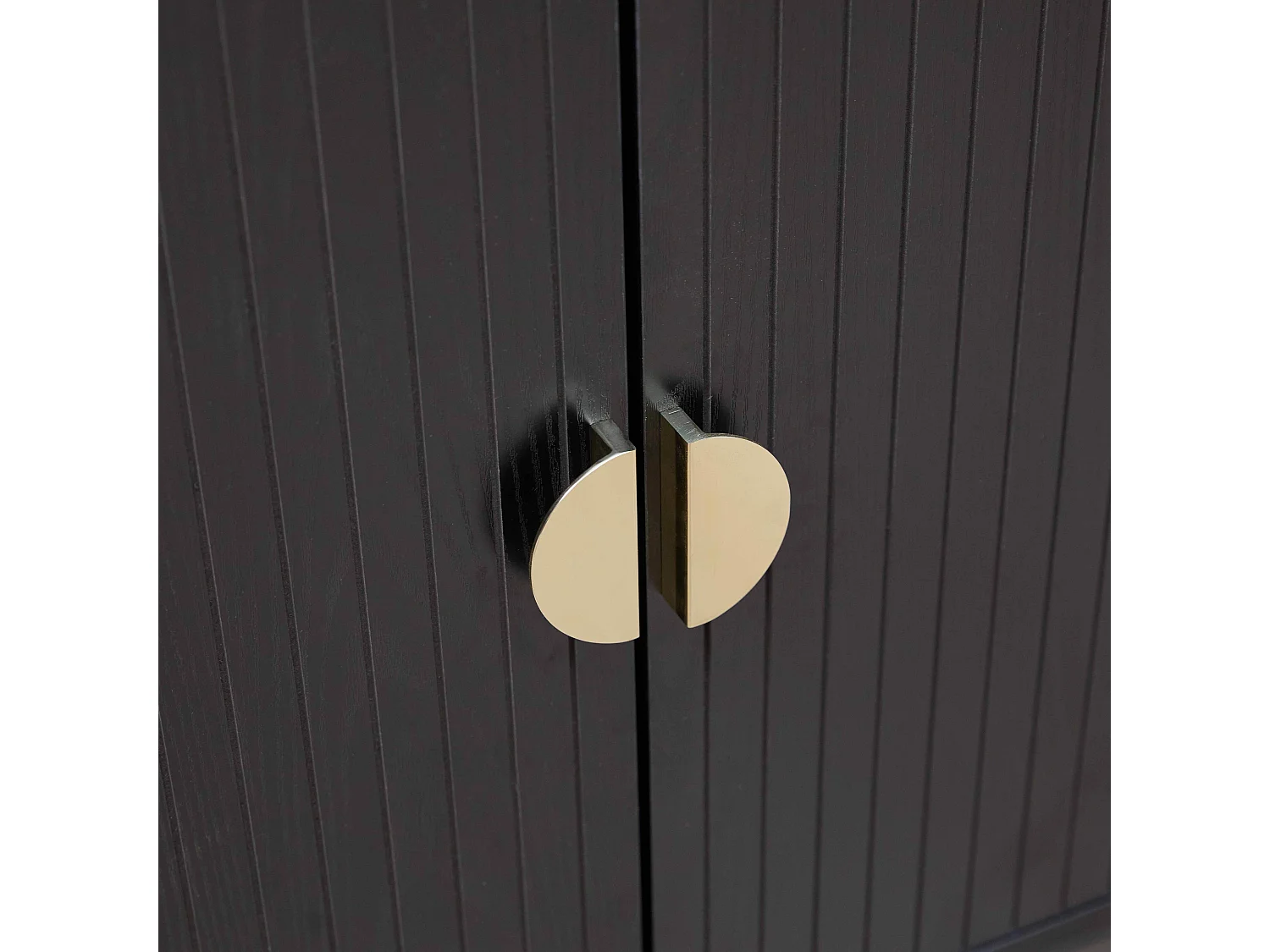 Buffet 2 portes et 3 tiroirs en acier et MDF décor mélaminé noir