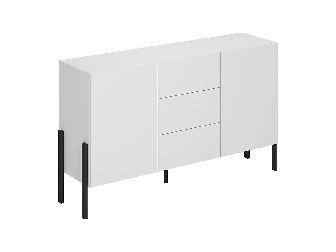 Buffet 2 portes 3 tiroirs Bérénice Blanc
