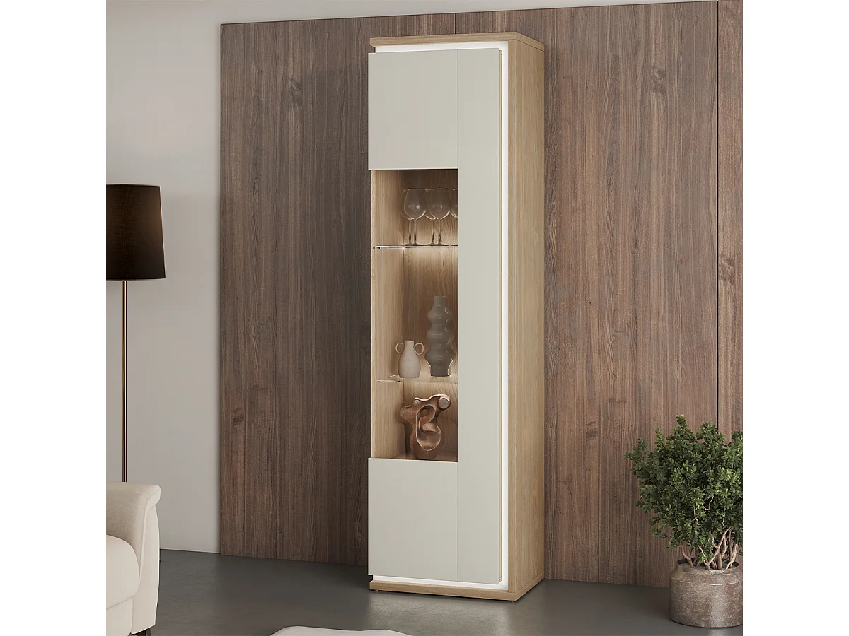 Vetrina a 1 anta Iria Cashmere e Legno, sinistra