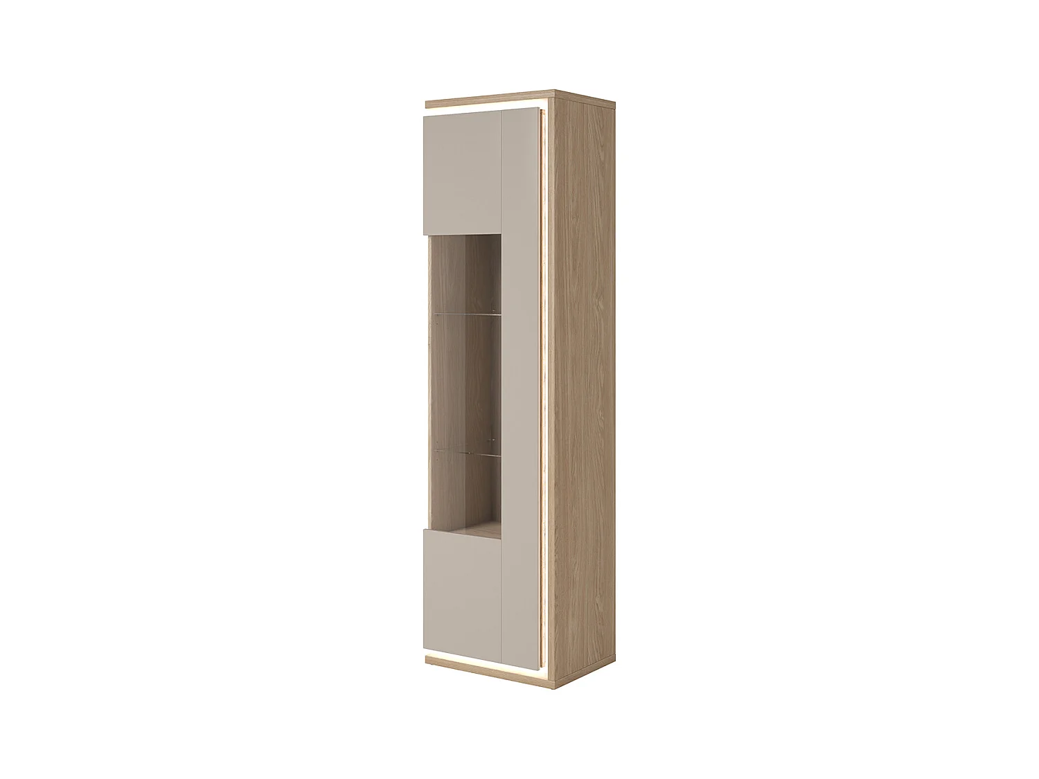 Vitrine 1 porte gauche Iria Cachemire et Bois