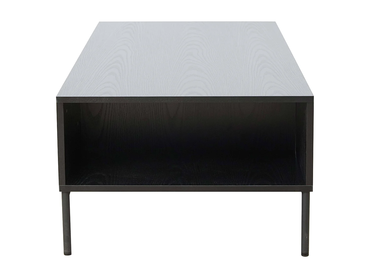 Table basse en acier et MDF décor mélaminé 120 cm noir