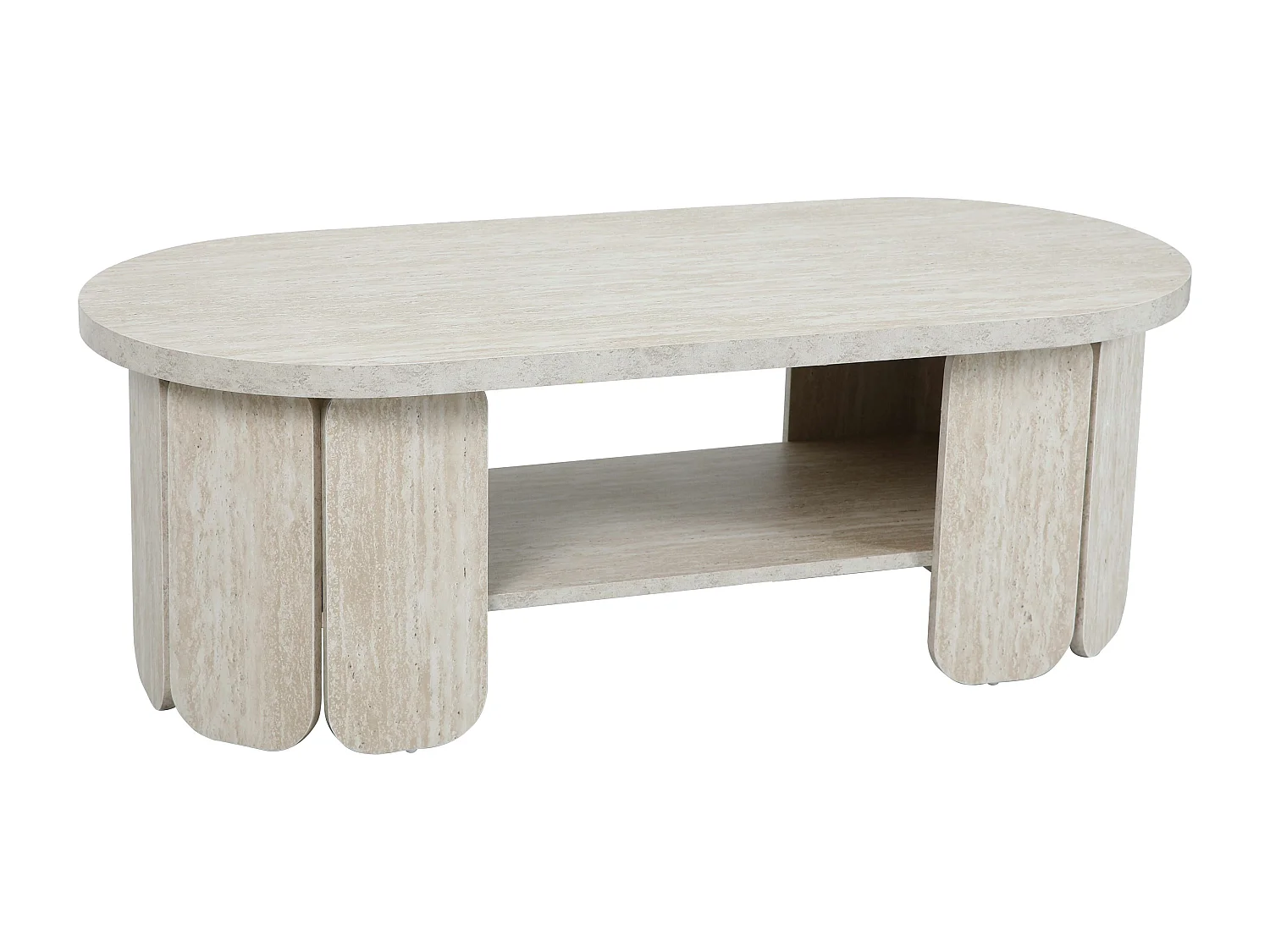 Salontafel van MDF met melamine-effect in wit hout