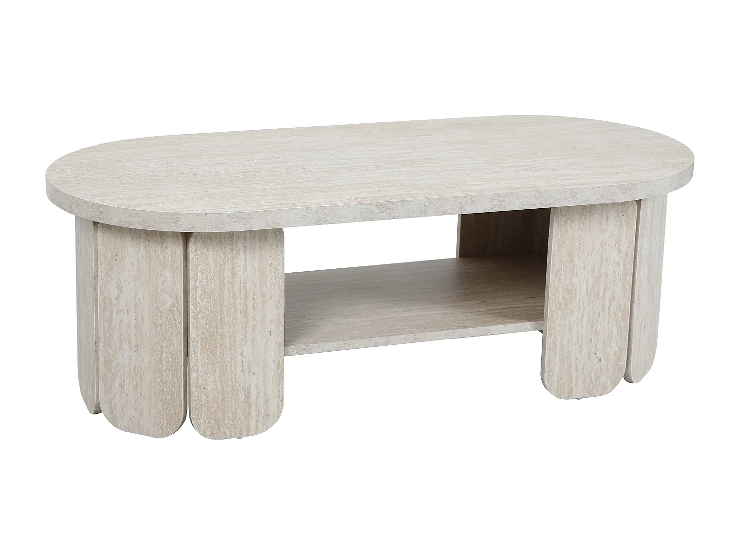 Table basse en MDF effet bois blanc