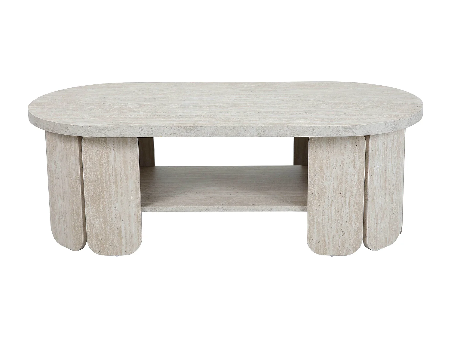 Table basse en MDF effet bois blanc