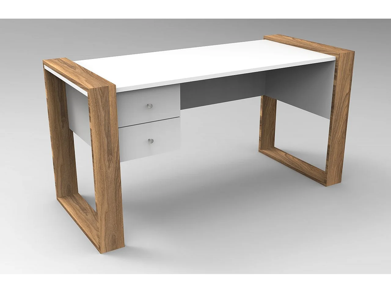 Schreibtisch Lord Weiß Walnuss