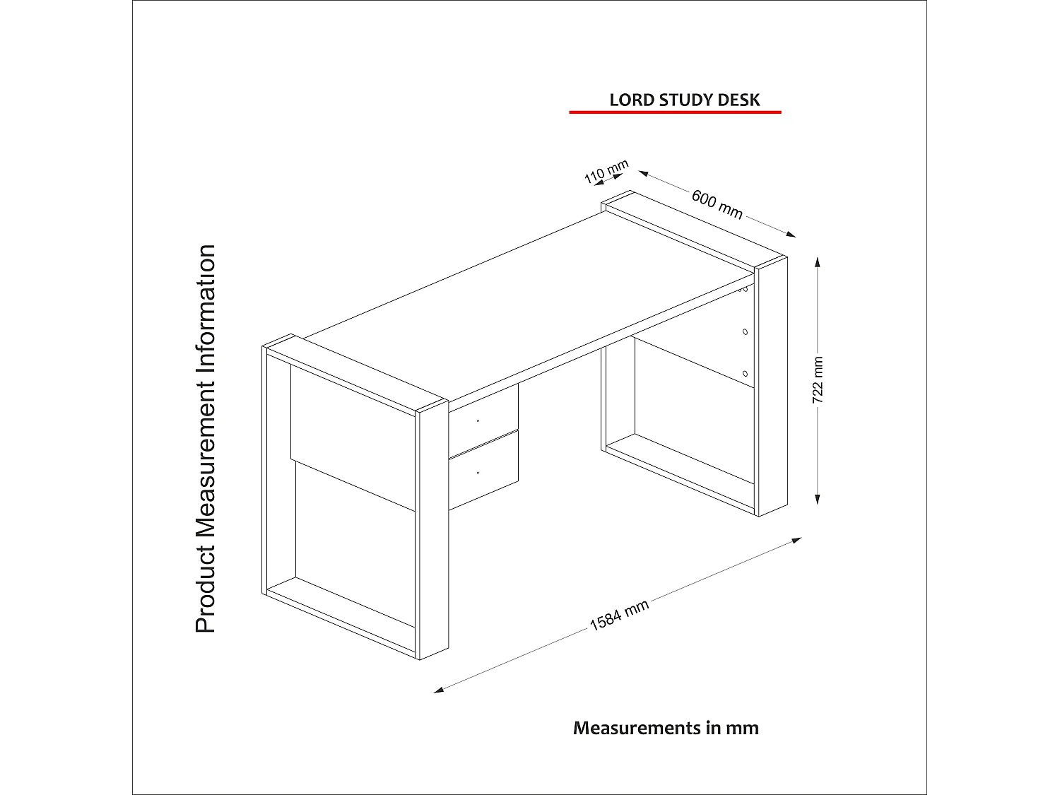 Schreibtisch Lord Weiß Walnuss