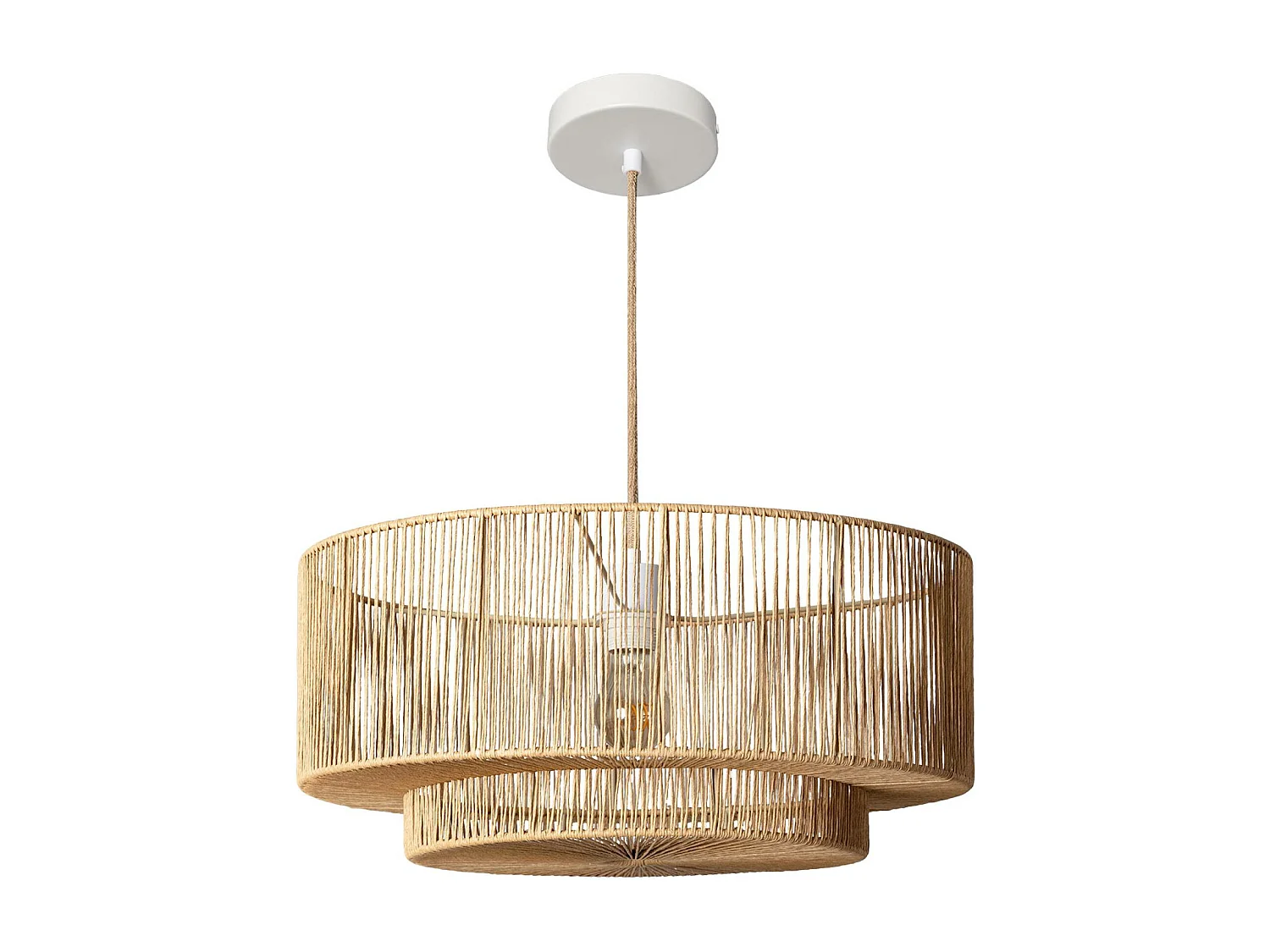 Lámpara colgante de techo con efecto ratán, 50cm natural