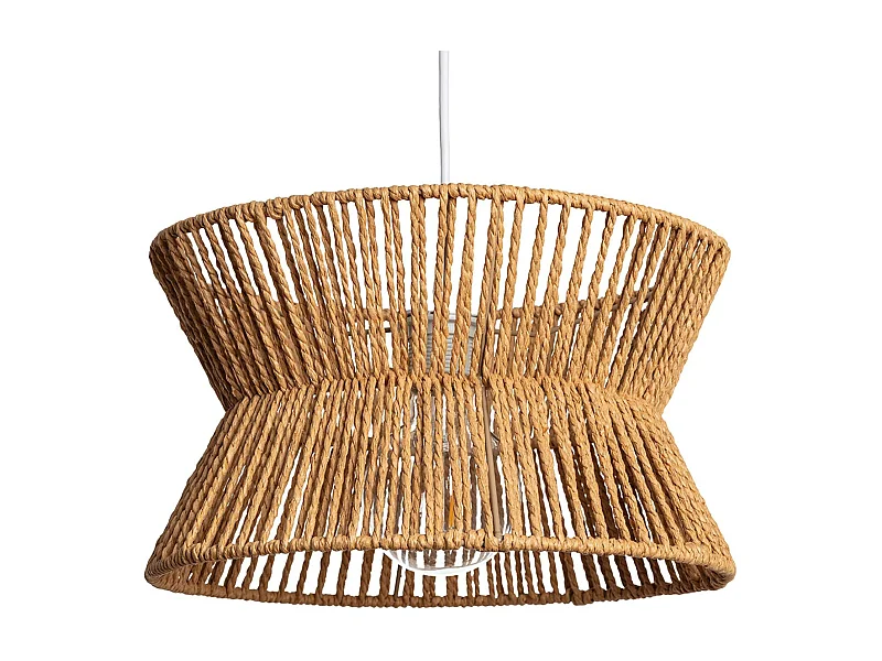 Lámpara colgante de techo con imitación ratán, 35cm natural