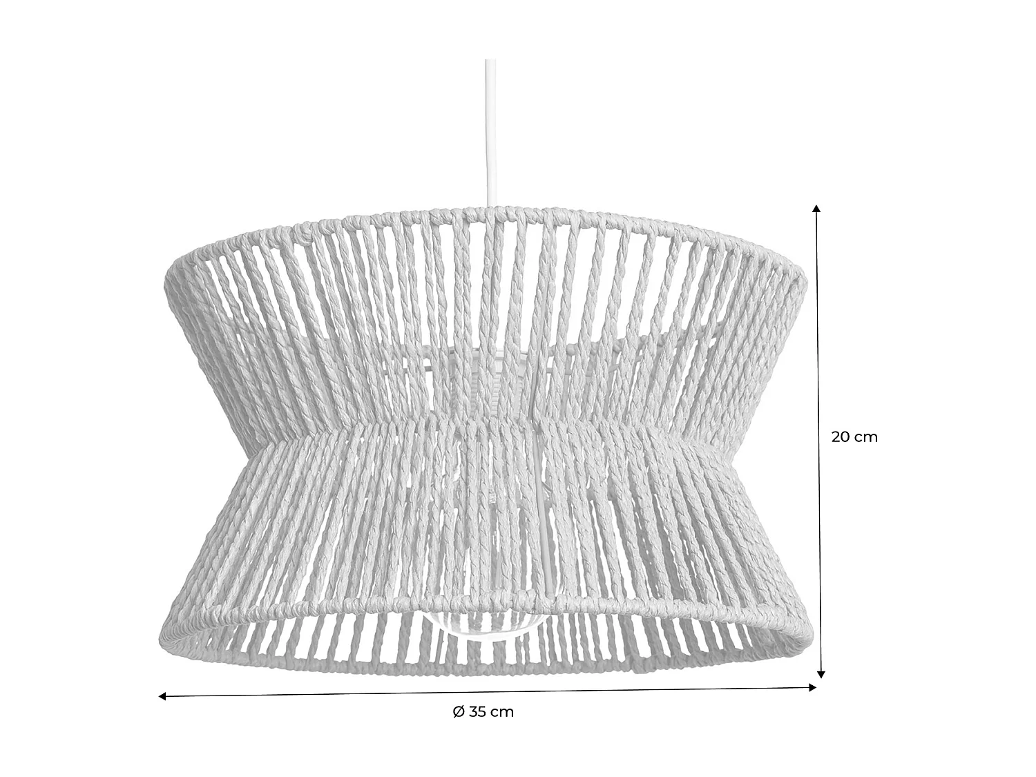 Lámpara colgante de techo con imitación ratán, 35cm natural