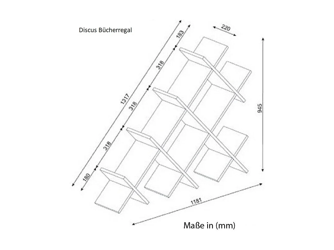 Bücherregal Discus Weiß