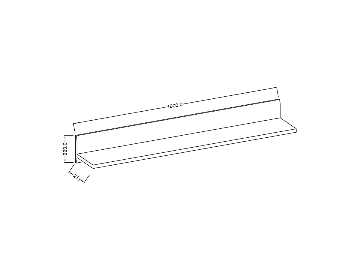 Louis Bois 160 cm wall shelf