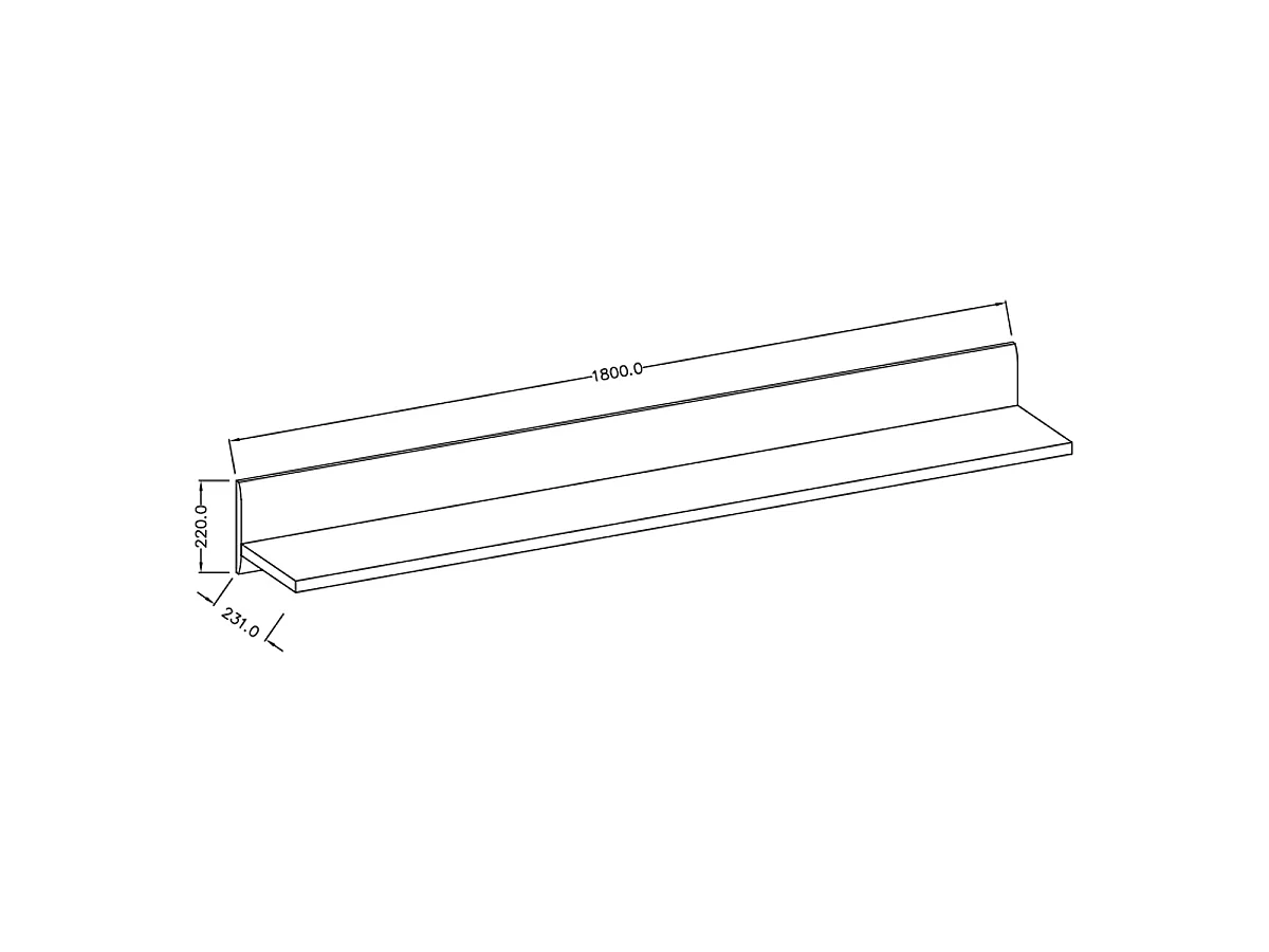 Wall shelf 180 cm Louis Bois