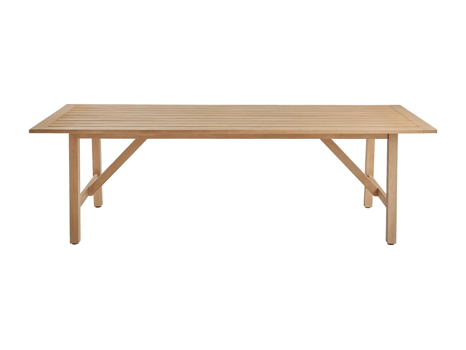 Mesa de jardín de madera de eucalipto de 8 plazas natural