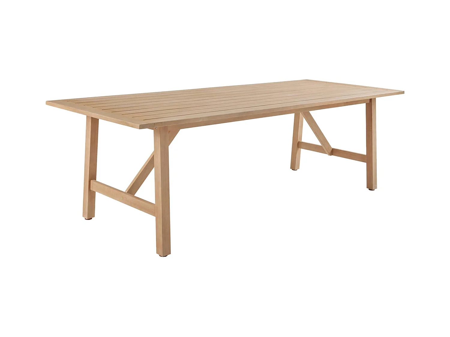 Mesa de jardín de madera de eucalipto de 8 plazas natural