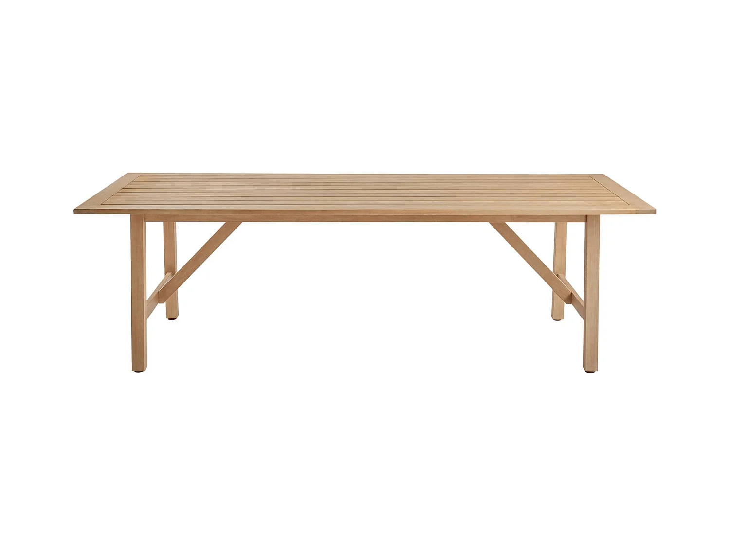 Table de jardin en bois d'eucalyptus LORIA naturel. 8 places. 260 x 100 x 76 cm