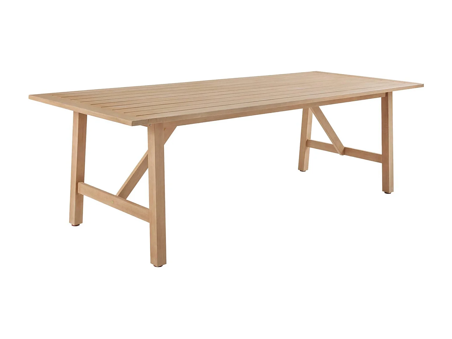 Table de jardin en bois d'eucalyptus LORIA naturel. 8 places. 260 x 100 x 76 cm