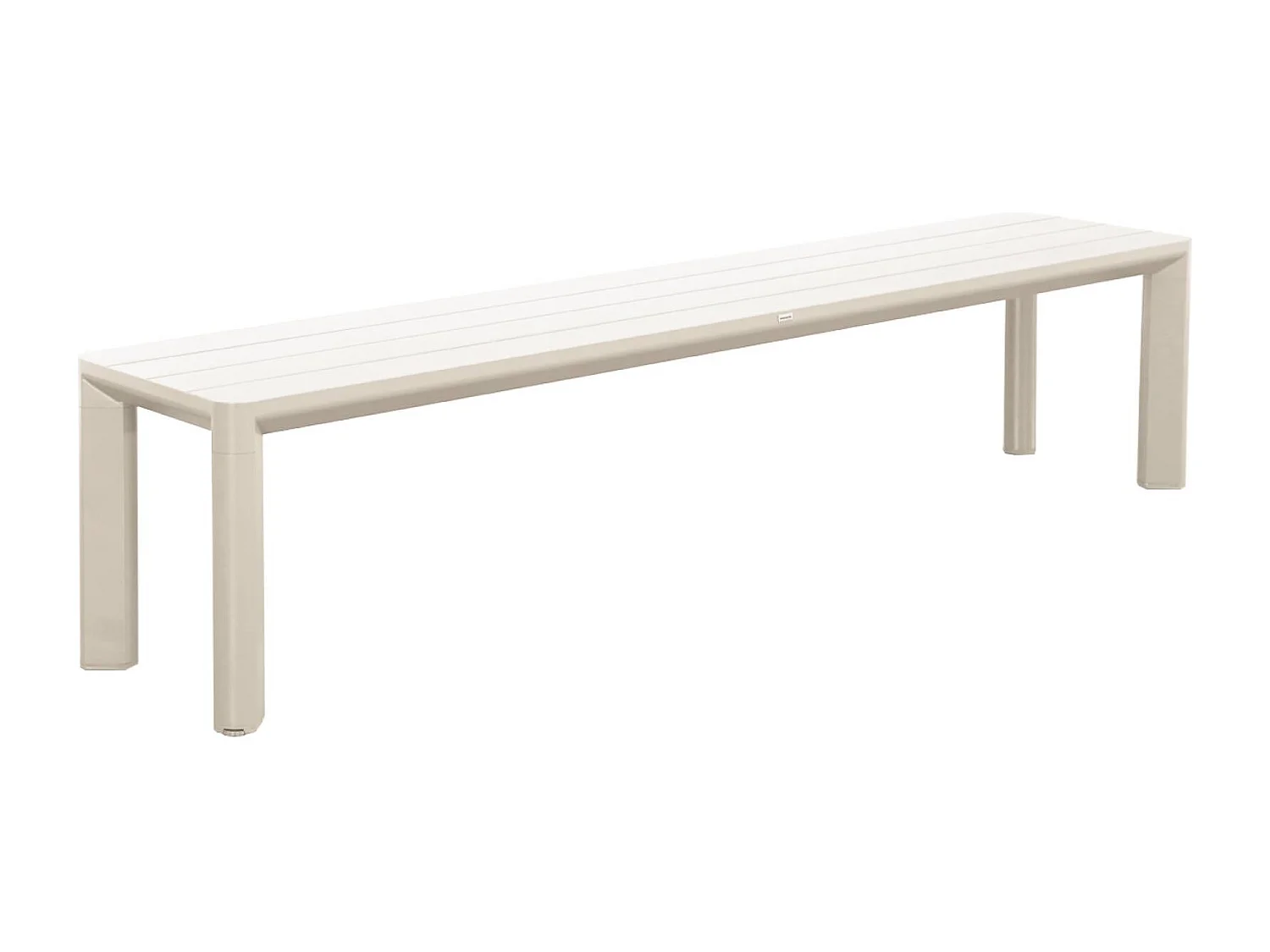Mesa de jardín de aluminio con 1 banco y 4 sillones beige