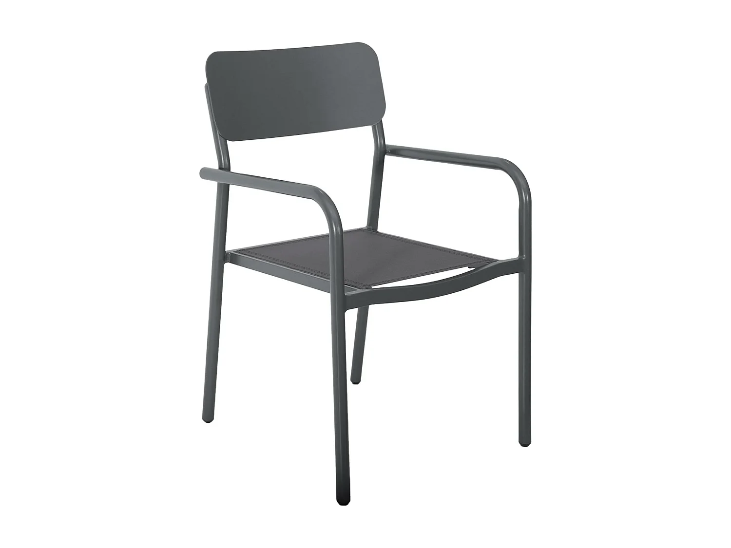 Mesa de jardín de aluminio con 1 banco y 4 sillones antracita