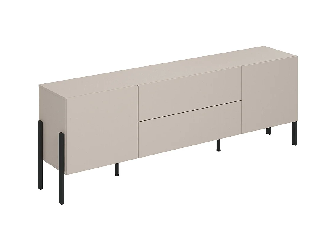 Meuble TV 2 portes 2 tiroirs 200 cm Bérénice Cachemire