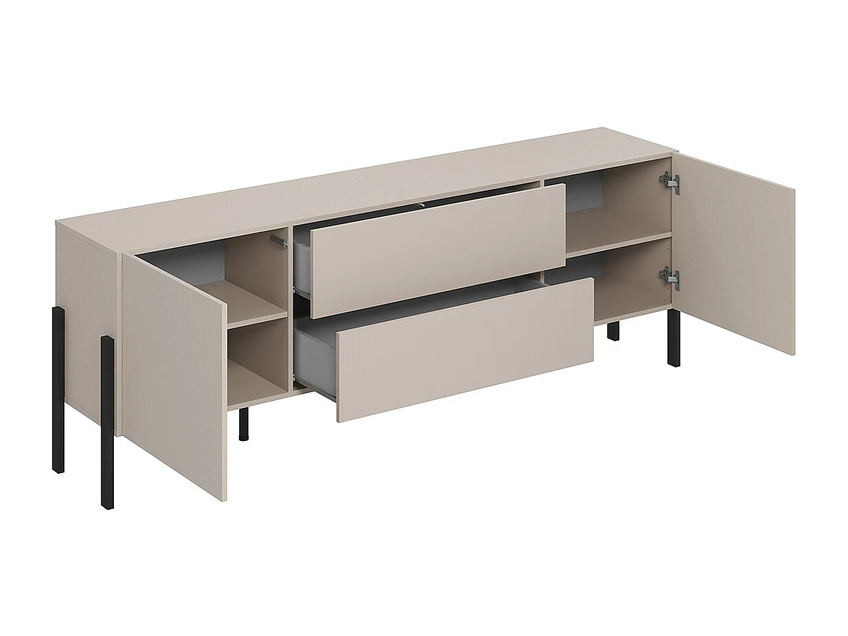 Meuble TV 2 portes 2 tiroirs 200 cm Bérénice Cachemire