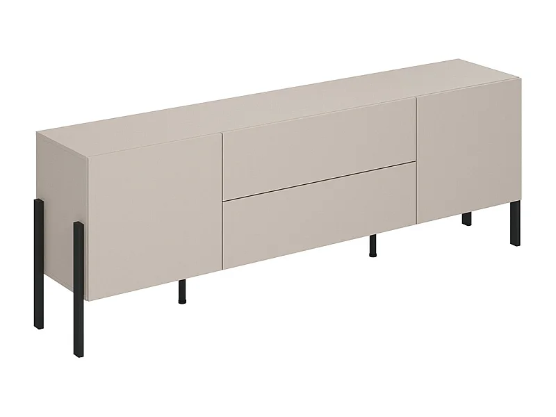 Móvel TV 2 portas 2 gavetas Bérénice caxemira e preto 204cm