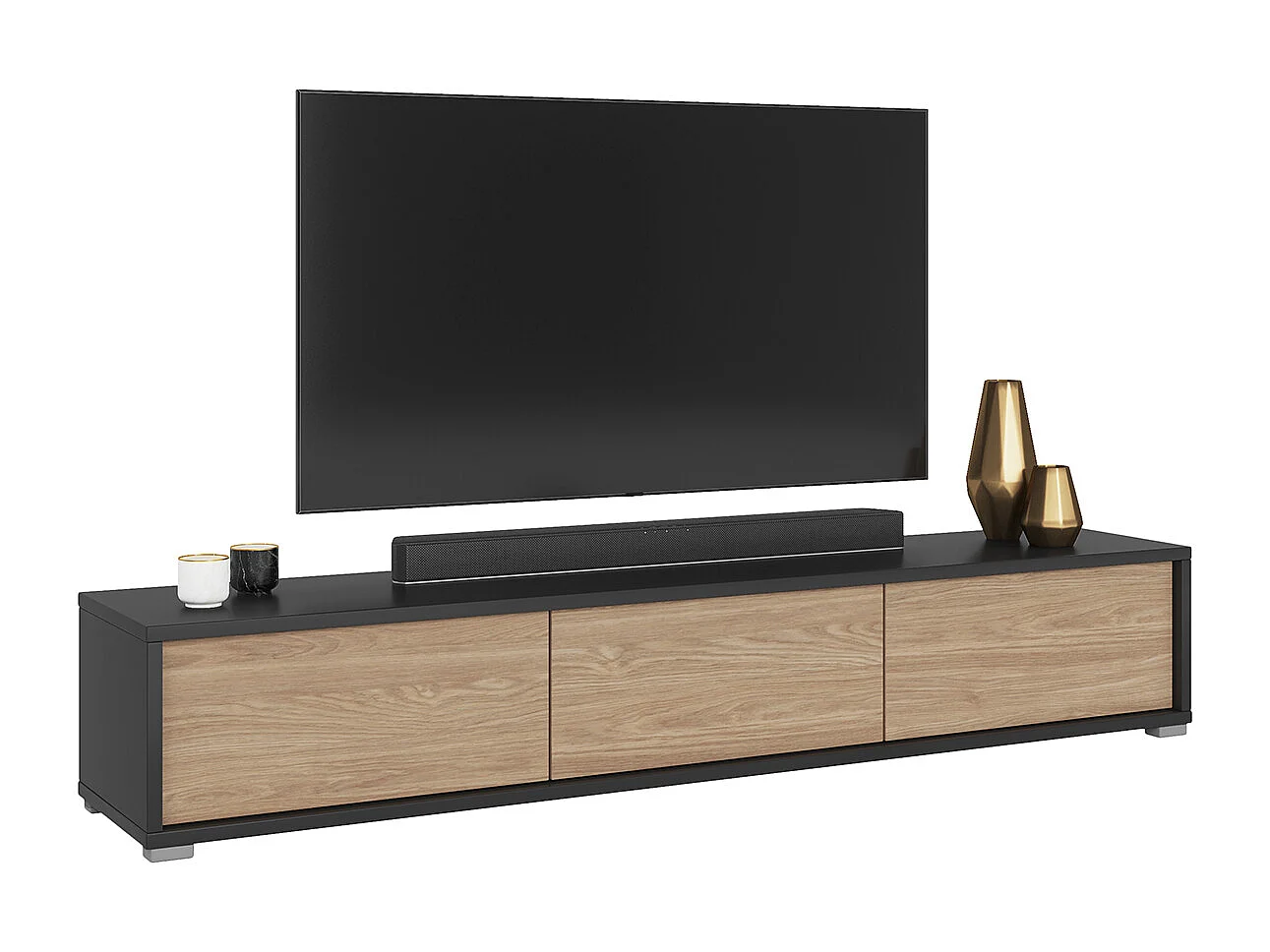 Idra Grijs en Hout 3-deurs 180 cm TV-meubel