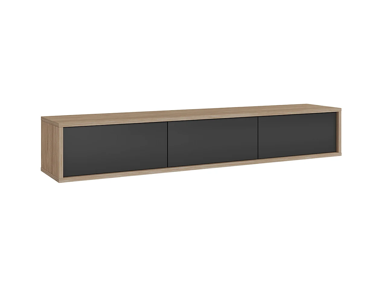 Meuble TV 3 portes 180 cm Idra Bois et Gris