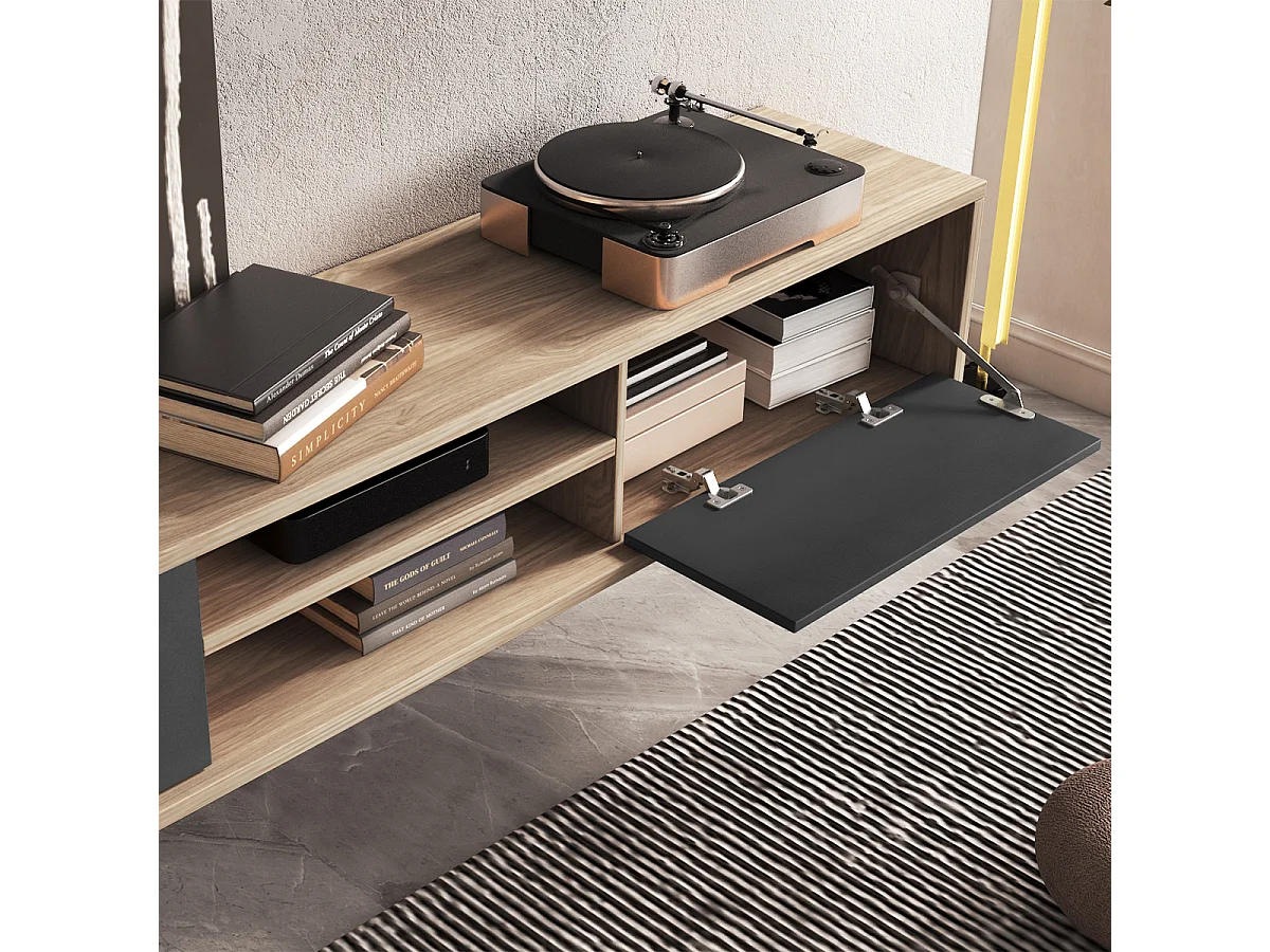 Idra Wood en Grijs 2-deurs 180 cm TV-meubel