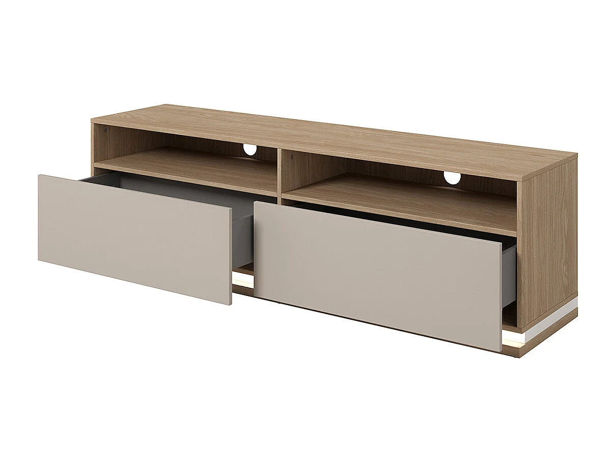 Móvel TV 2 gavetas Iria caxemira e madeira 160,1cm