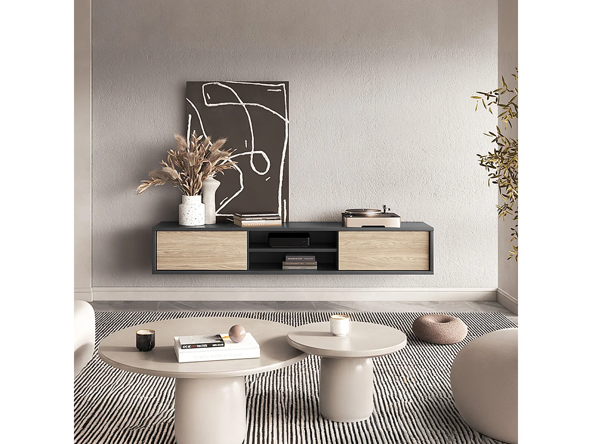 Idra Grijs en Hout 2-deurs 180 cm TV-meubel