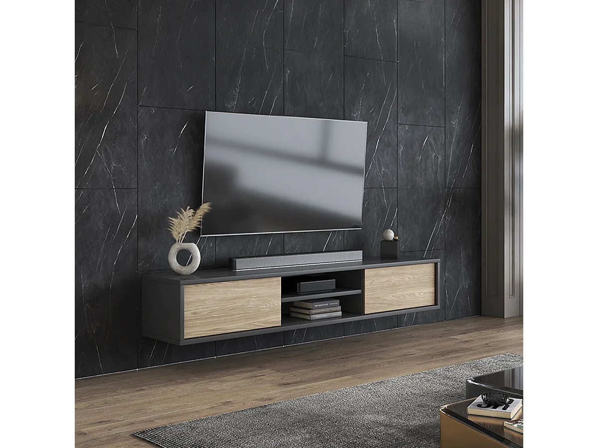 Idra Grijs en Hout 2-deurs 180 cm TV-meubel