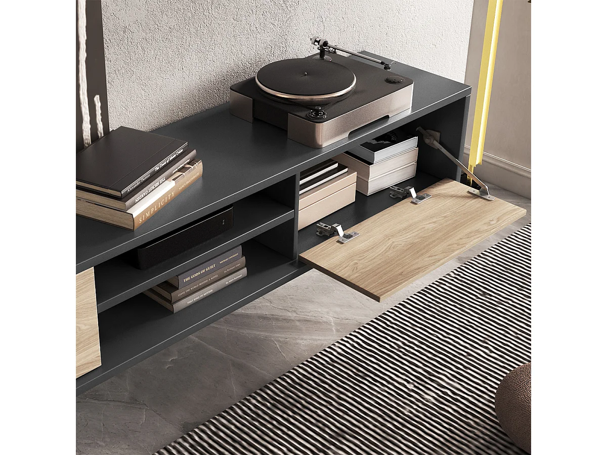 Idra Grijs en Hout 2-deurs 180 cm TV-meubel