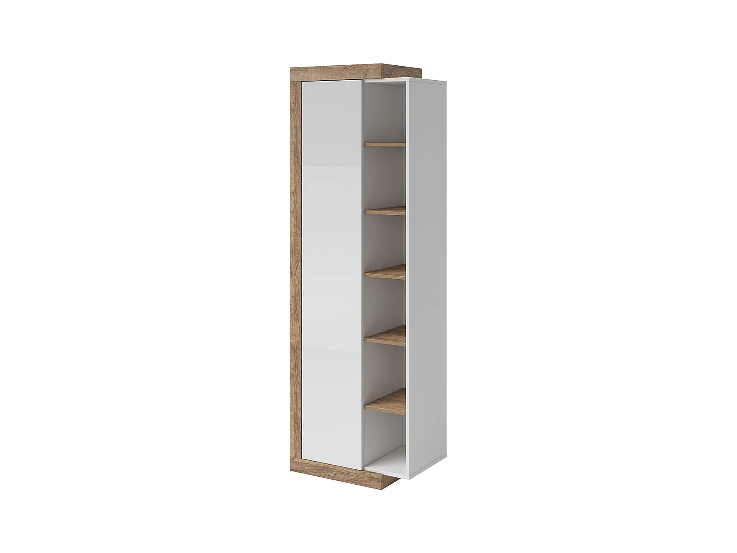 Armoire 1 porte Azior Blanc et Bois