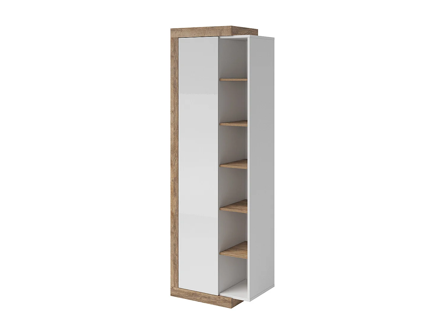 Azior 1-deurs kledingkast Wit en Hout