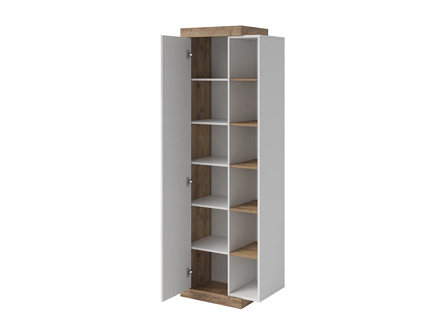 Azior 1-deurs kledingkast Wit en Hout