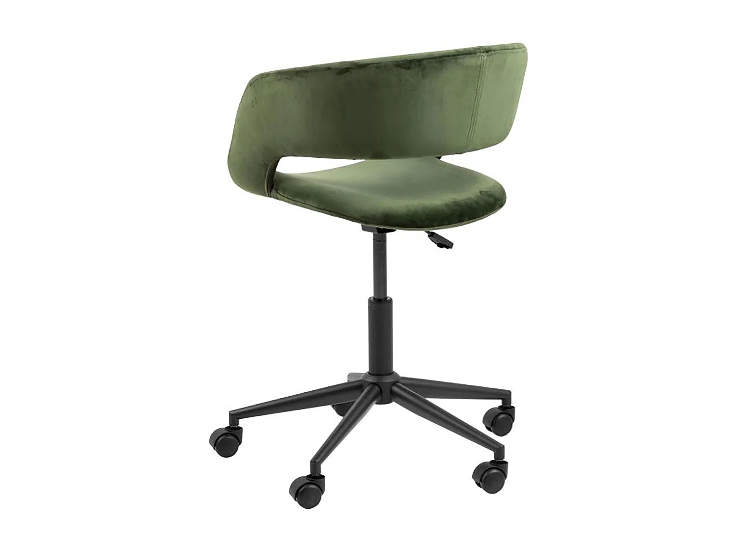 Chaise de bureau à roulettes en velours vert