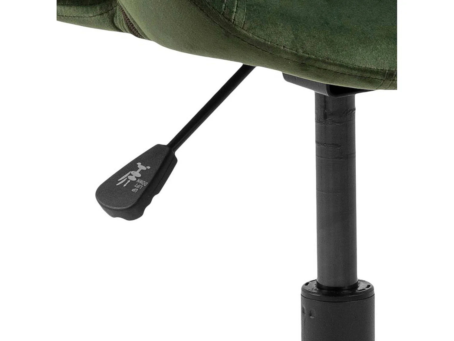 Chaise de bureau à roulettes en velours vert